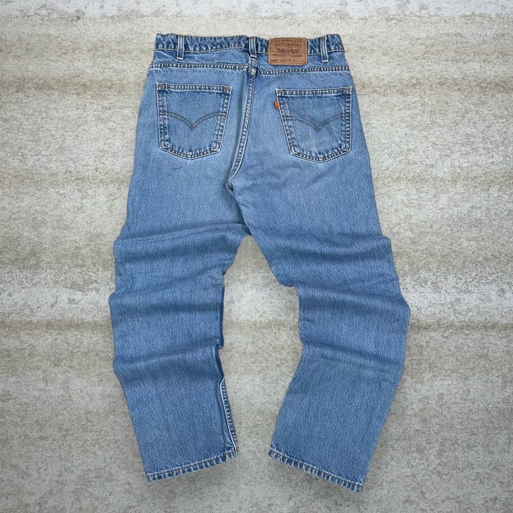 Vintage 90s Orange Tab Levis Jeans 505 33x30 Regular Straight Medium Wash